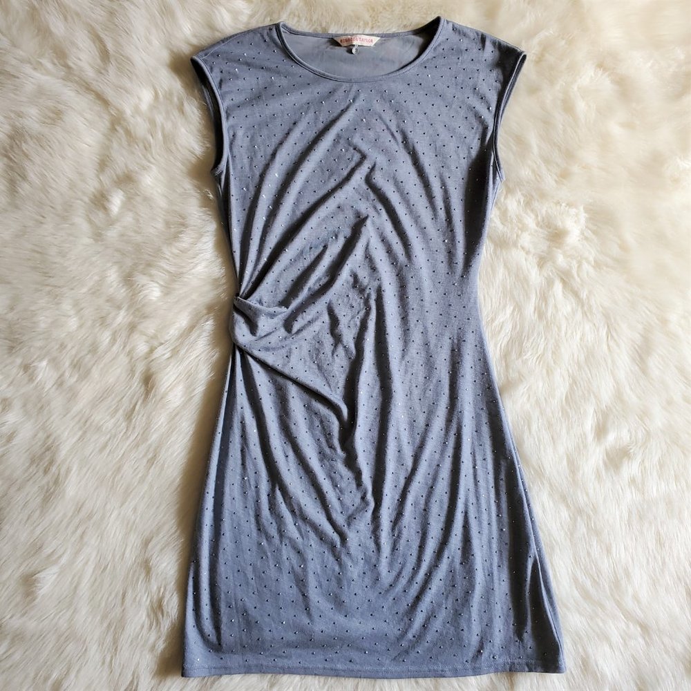 Rebecca Taylor RARE Gray Dress - Nailhead Sheath Dress Size Small Like New - Picture 10 of 16